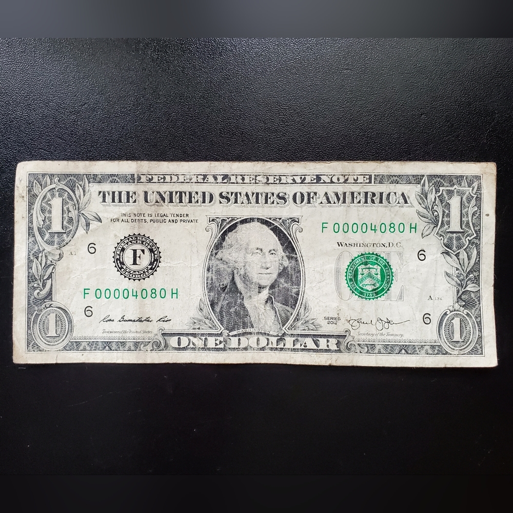 Very Low/Unique Serial Number 1 Dollar Bill (4 zeros in a row)